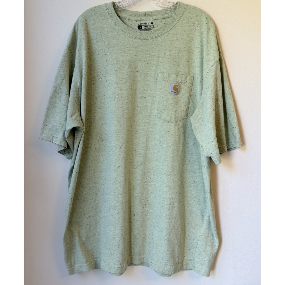 Carhartt Loose Fit T-Shirt XXL Sage Speckled Workcore Pocket Logo